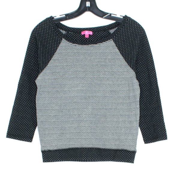 Betsey Johnson Tops - Betsey Johnson Womens Top 3/4 Sleeve Stripe Colorblock Raglan Sleeve Size Small
